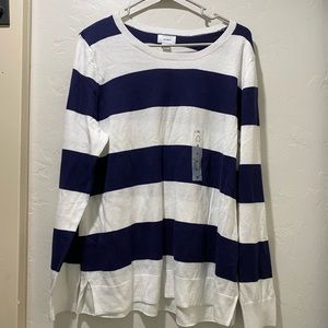 Old navy stripe blue navy white sweater size xxl